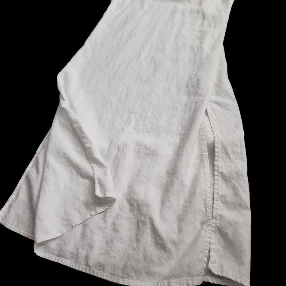 Tommy Hilfiger Linen Blend Summer Midi Dress Medium White Beachy Lightweight - Picture 8 of 9